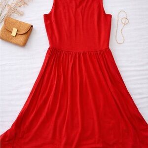 LOFT Vibrant Red Midi Dress